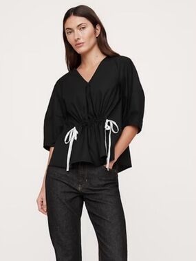 Banana Republic 100% Cotton Black Blouse